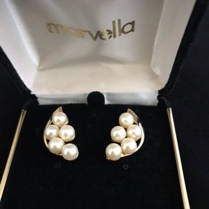 Vintage Marvella Faux Pearl Earrings